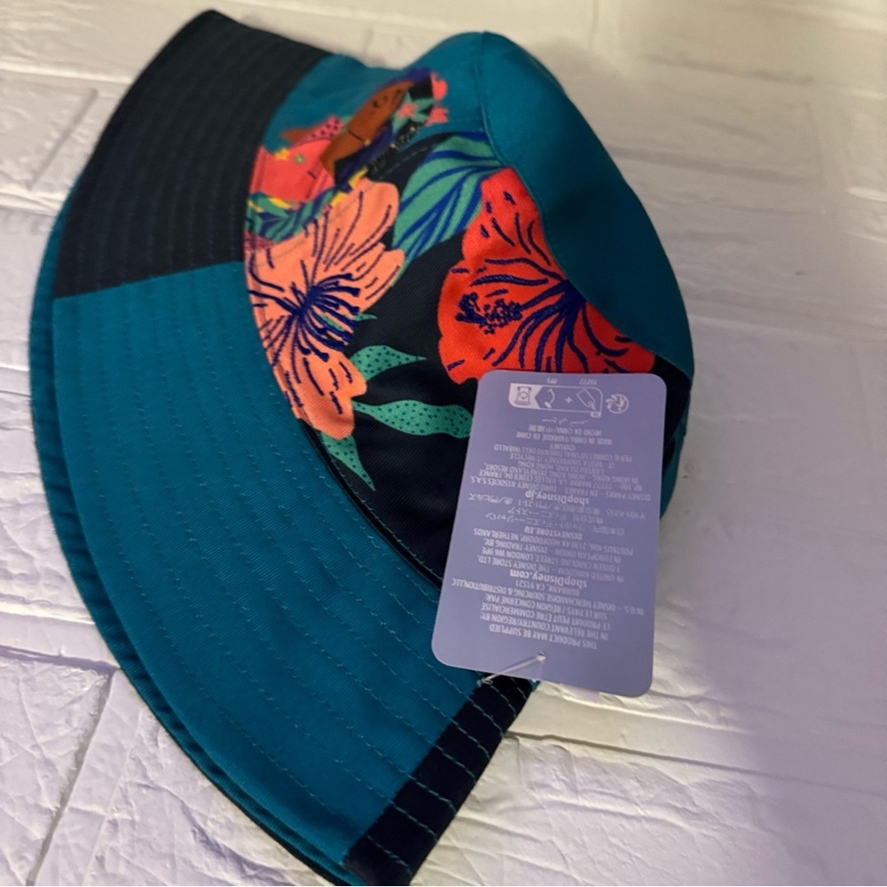 New Disney Encanto Women's Teal Floral Bucket Hat - Picture 8 of 9